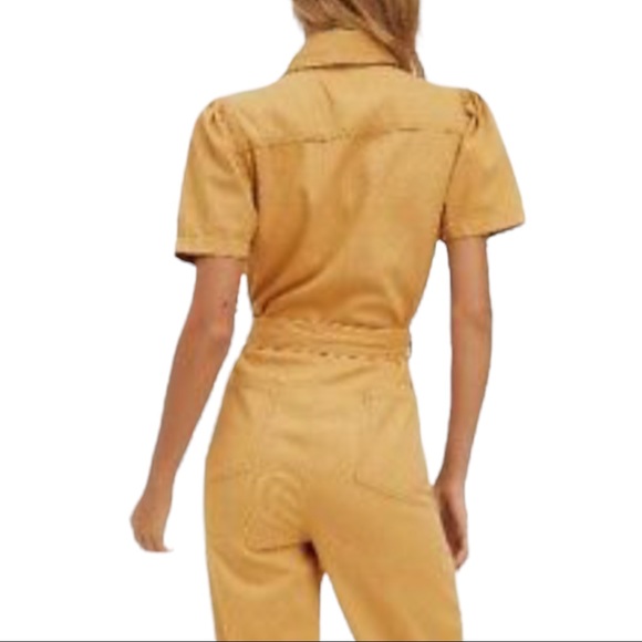 Boyish x Free People The Vincent Sm Yellow Gold Denim Utility Coveralls Jumpsuit - Picture 13 of 13